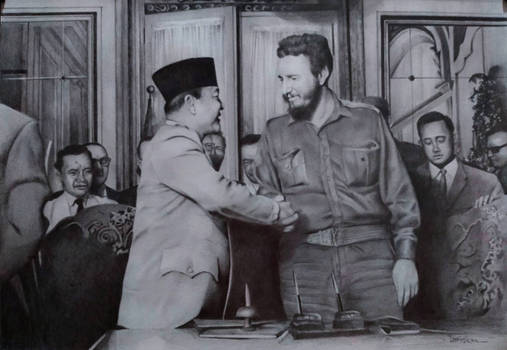 President Soekarno with Fidel Castro