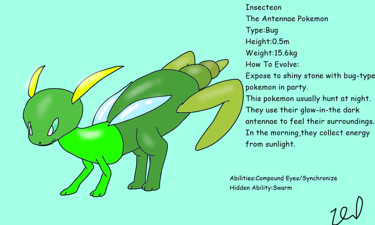Inseect Fakemon Fakemon-Insecteon by Zexthepokeartist on DeviantArt