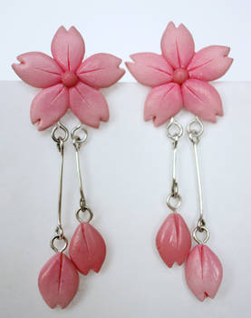 Sakura Blossom Earrings [fimo]