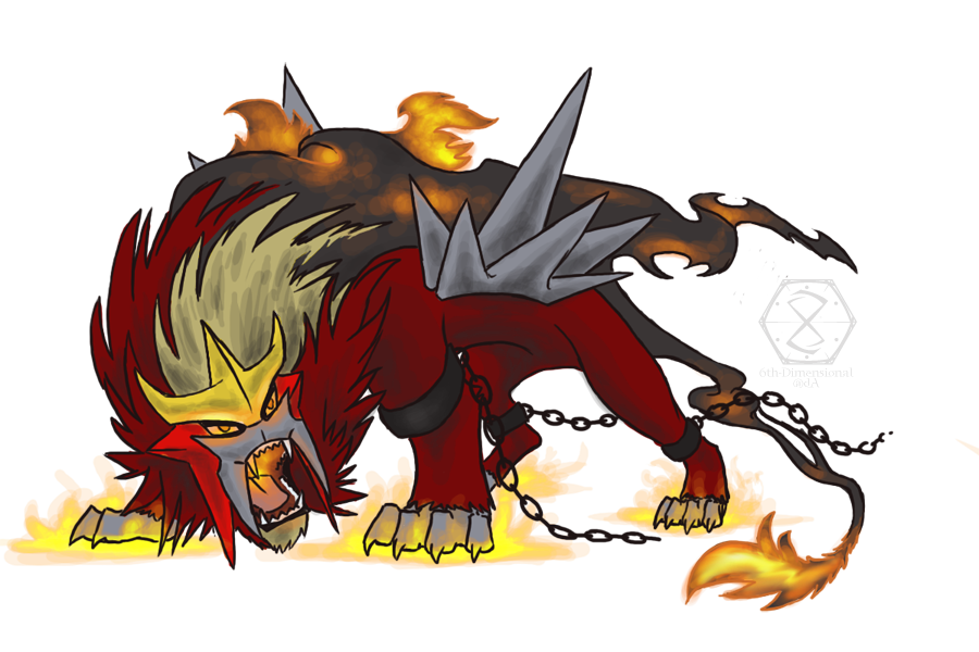 Entei, The Raging Wildfire by 6th-Dimensional on DeviantArt