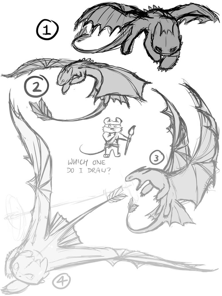 Toothless Sketches by An0nym0useArt on DeviantArt