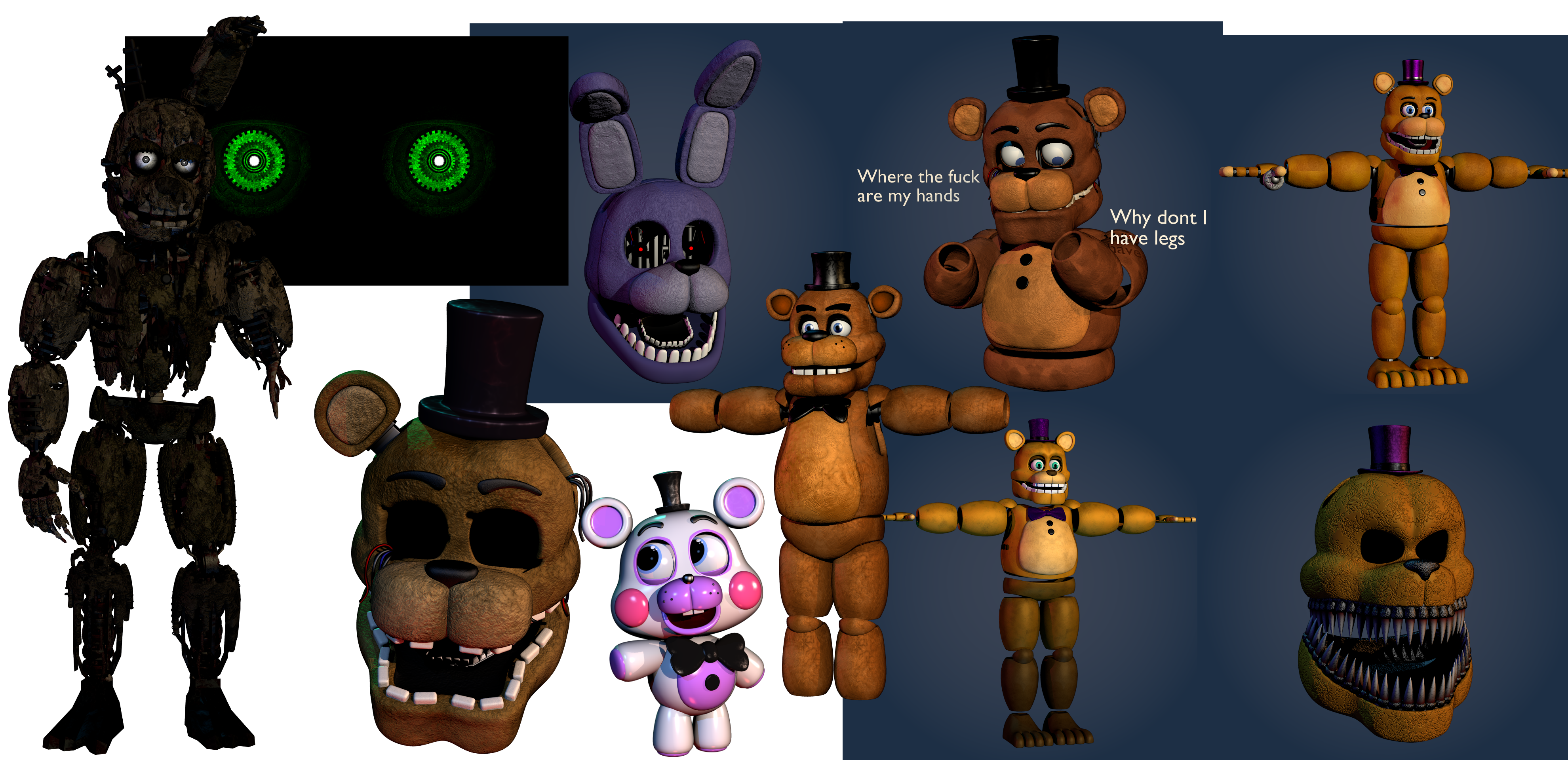 FNaF 6 - All Animatronics by LUVUS-7 on DeviantArt