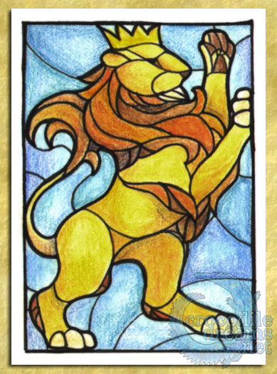 ACEO/ATC: Crowned Lion