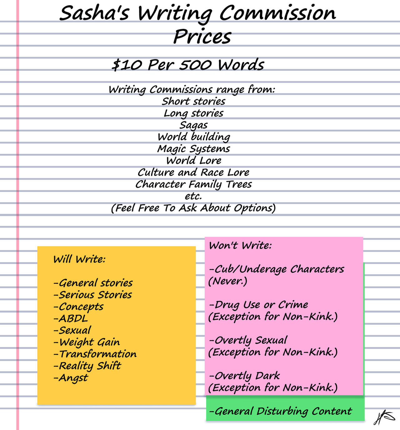 Writing Commission Page by SashaDrakovi on DeviantArt