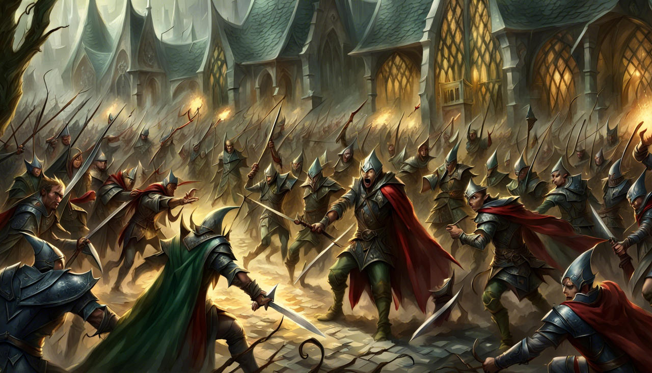 Fighting Evil Graphics #evil Elves Fighting Against Good Elves In Their K by kaymayann on ...