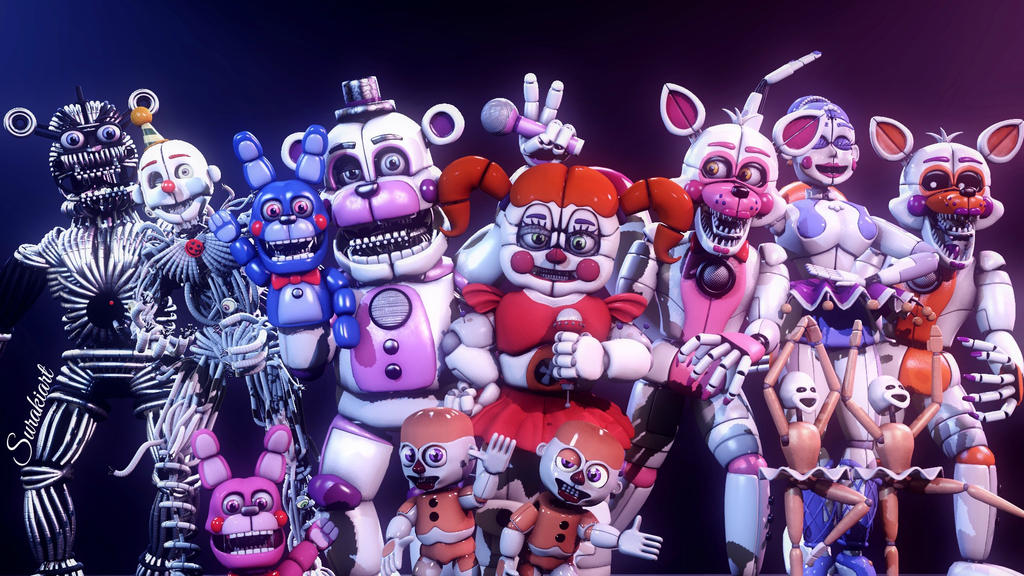 My sfm of all the characters in fnaf Sister Location! I know the