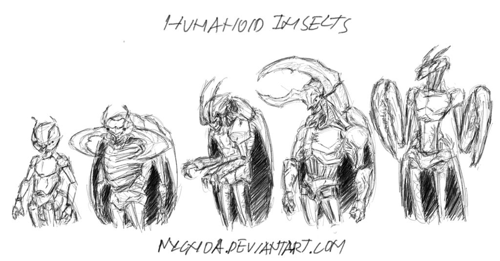 Humanoid Insects by nycnoa on DeviantArt