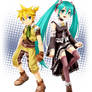 MIKU and LEN in ZWEI2 costume