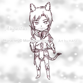 Chibi Sketch HASE commission - Monochroming