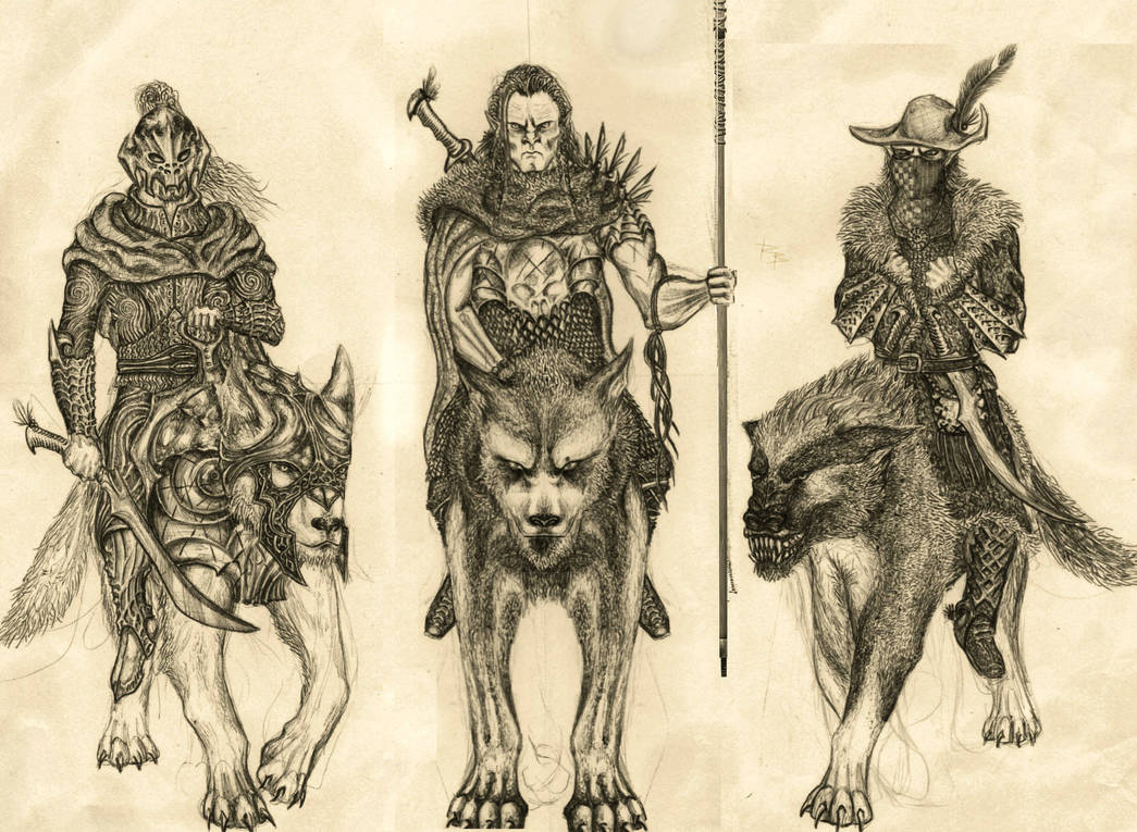 Orcs and wargs by RobertBugan