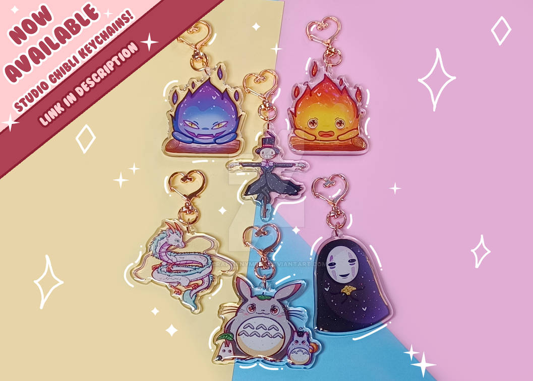 Azoo Studio Keychains 2.5 inch Studio Ghibli Keychains!!~ by CraftieNymphs on DeviantArt