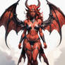 Female Red Demon with Wings 2