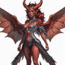 Female Red Demon with Wings 4