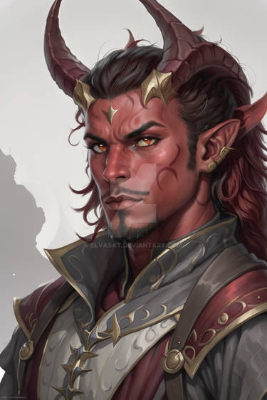 Tiefling Male Warrior Portrait