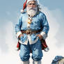 Santa With Iceblue Clothes
