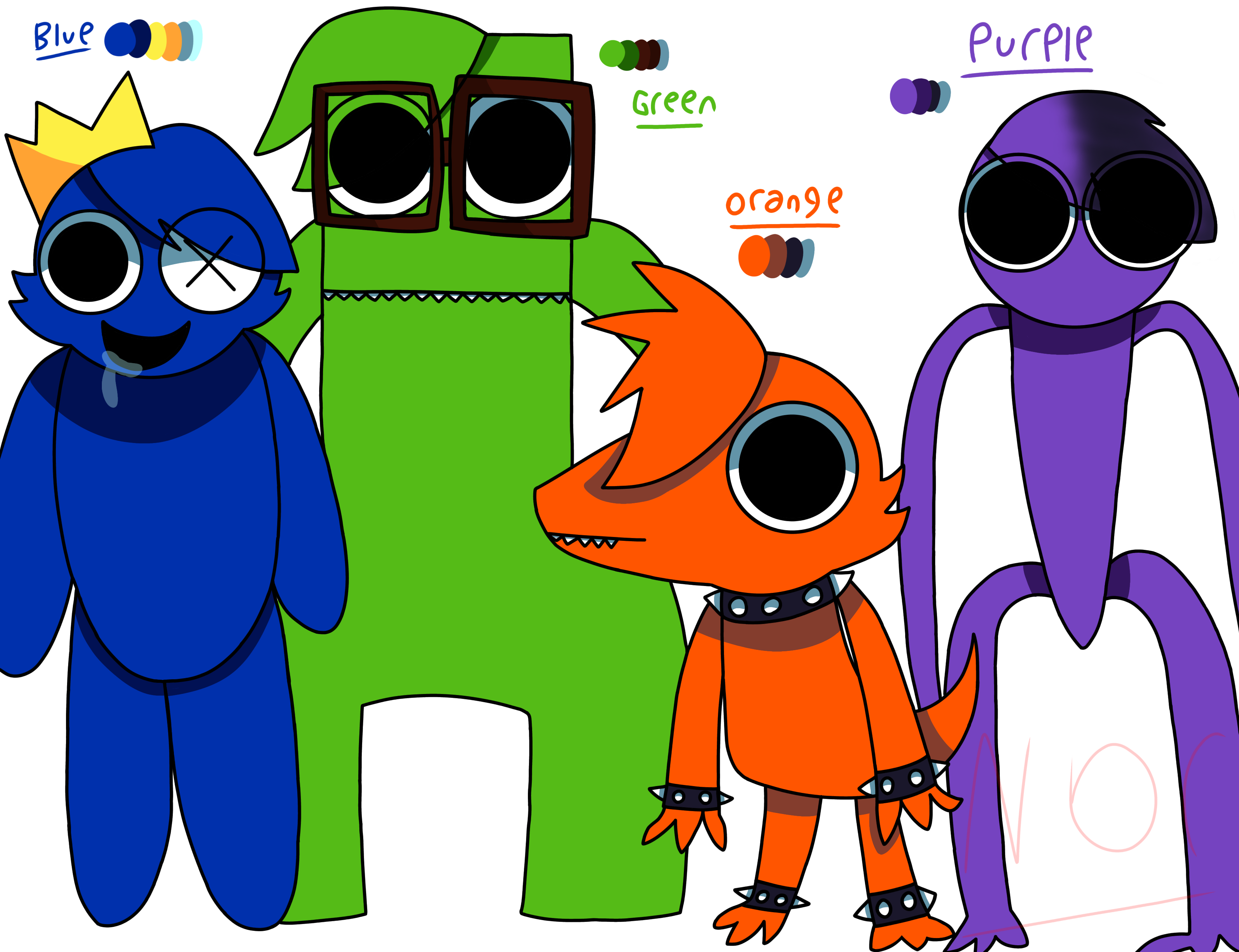 Blue, green and gold (oc ) rainbow friends by redguy555446 on DeviantArt