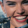 Giantess Daisy Ridley view from helicopter