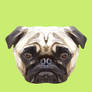 Pug Polygon Art Green