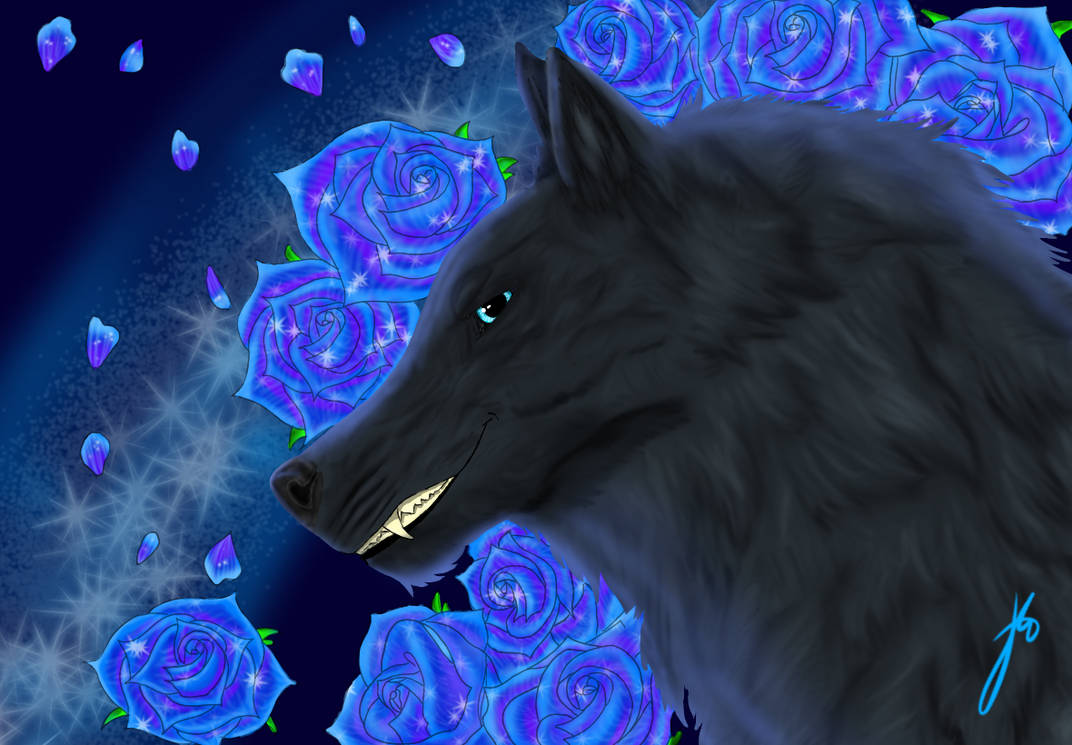 Wolf Rose by Rottiedraws2 on DeviantArt