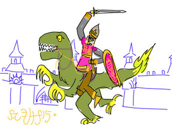 Rukanian knight on a raptor by HorsesPlease