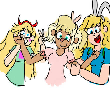 Three Blonde Troublemakers