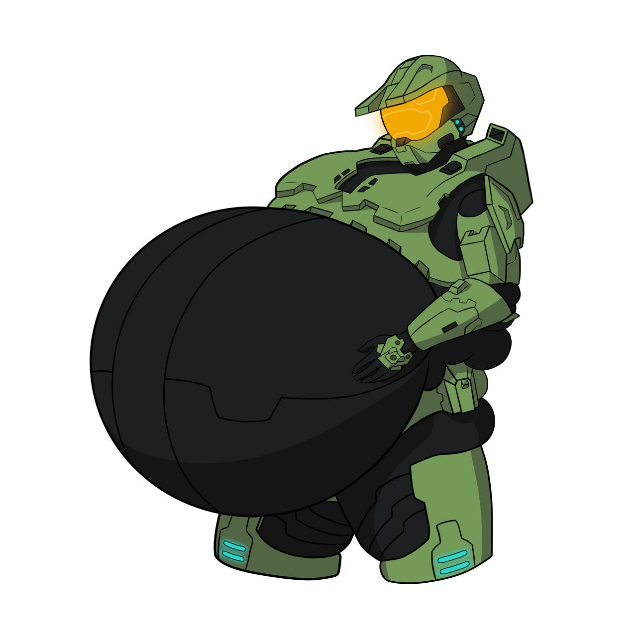 Master Chief Belly Inflated by GearInflator on DeviantArt