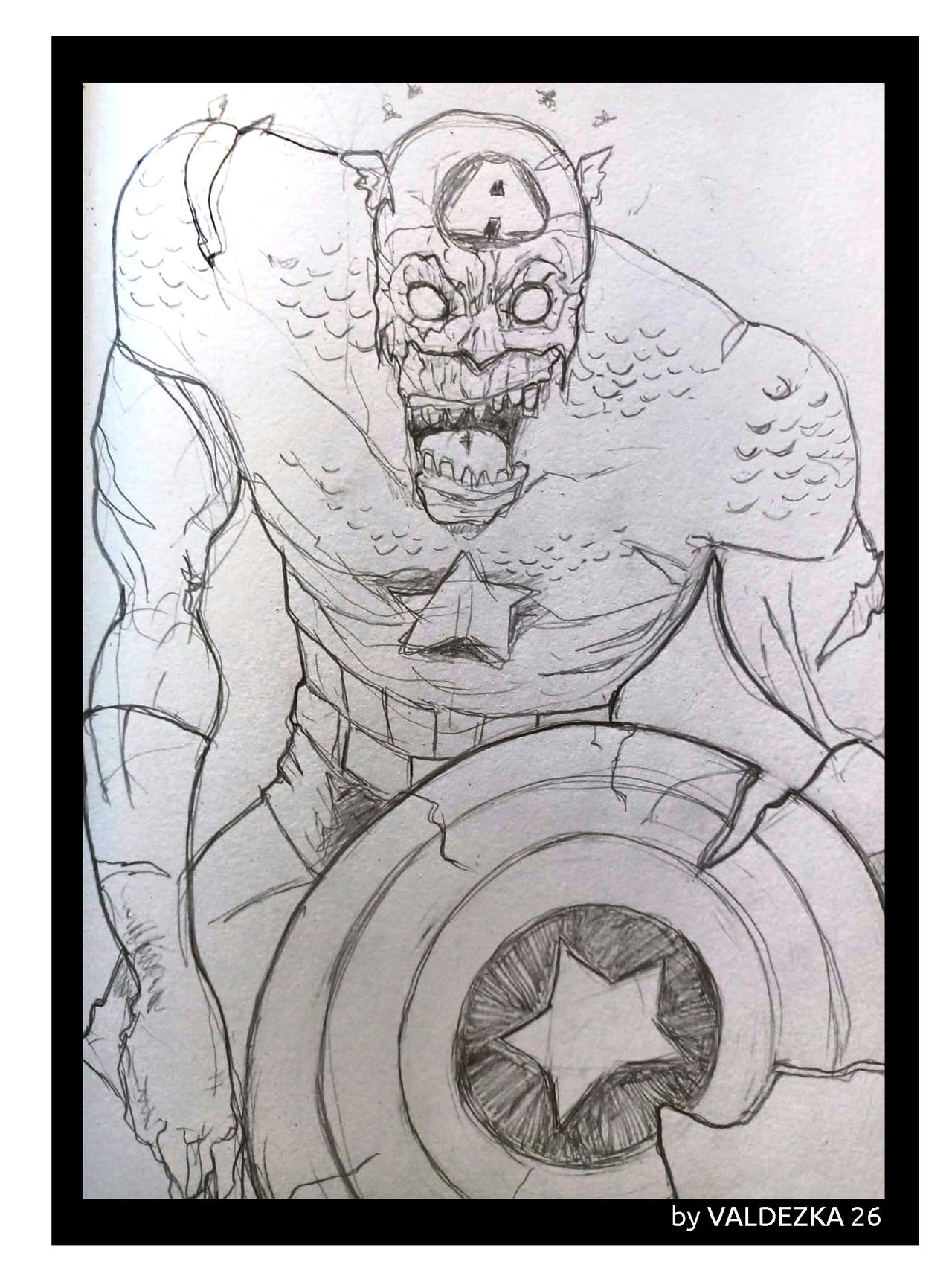 Captain America Marvel Zombies Sketch