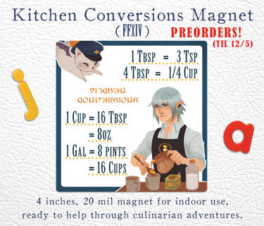 Kitchen Conversion Chart Indoor Magnet