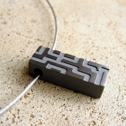 Titanium Circuit Bar Necklace