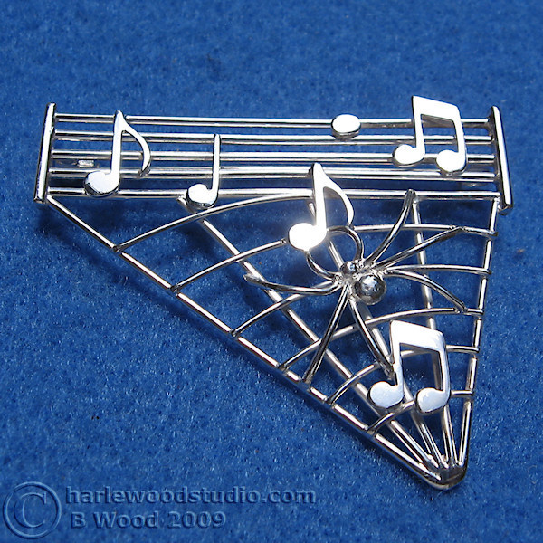 Music Spider Brooch