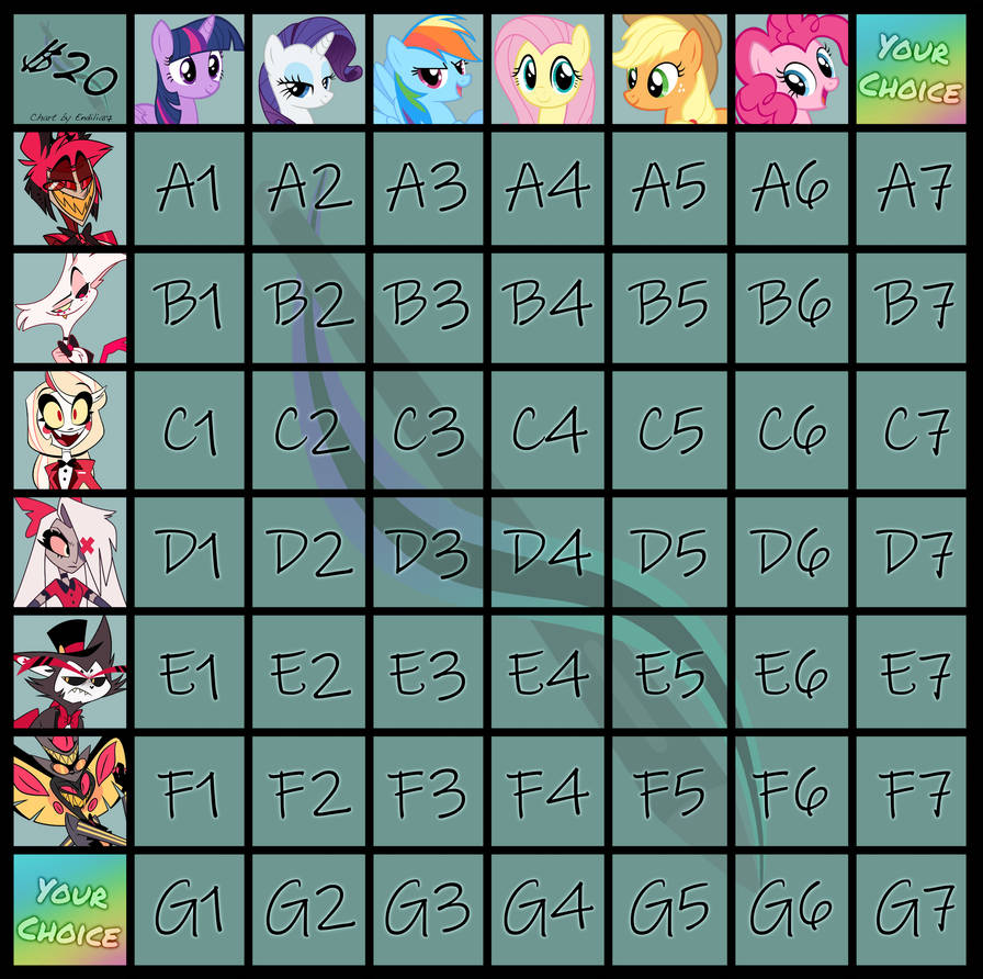 Mlp Values Chart PRICE DROP - Hazbin x MLP Customs Chart by Endilia17 on DeviantArt