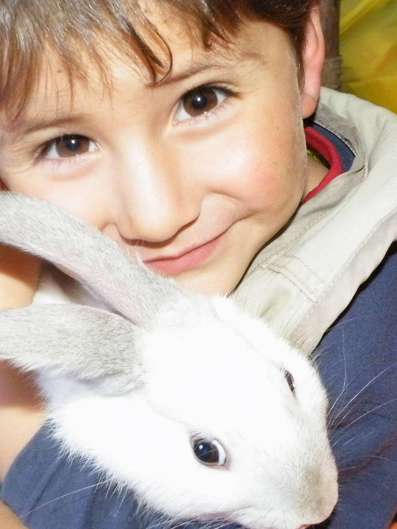 Emiel with his rabbit 'Oink' by perumoon on DeviantArt