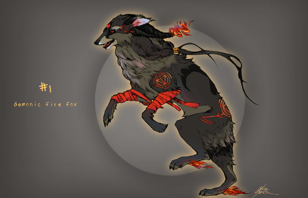 CLOSED - Demon Fire Fox Auction by Capukat