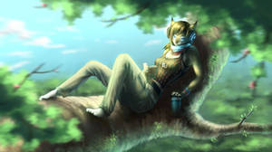 Just enjoying a scary novel... by Capukat Just enjoying a scary novel... by Capukat