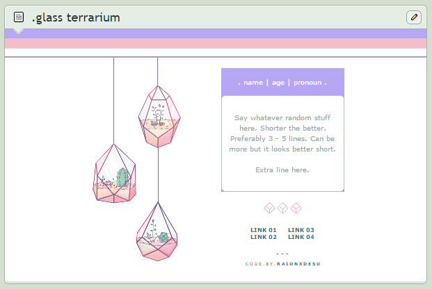 [ CB ] Glass Terrarium Code