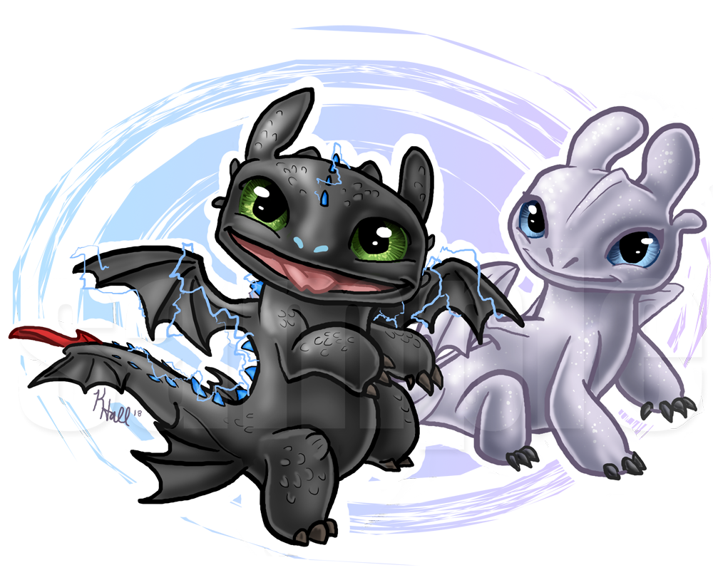 wallpapers Light Fury And Night Fury Babies baby toothless and light fu...