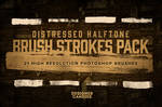 21 Distressed Halftone Brush Strokes