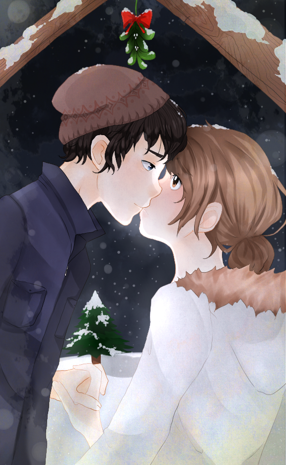 Falling Snow and Mistletoe