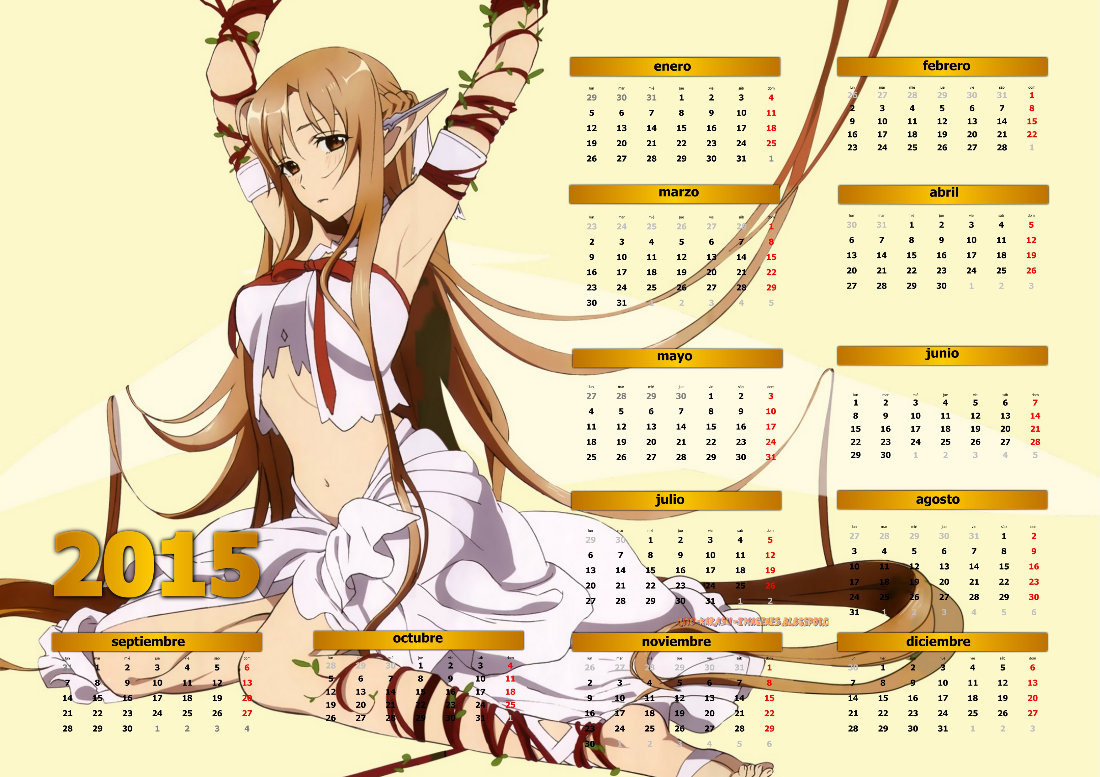 Calendario oficial de Sword art online by DeckardReznov on DeviantArt