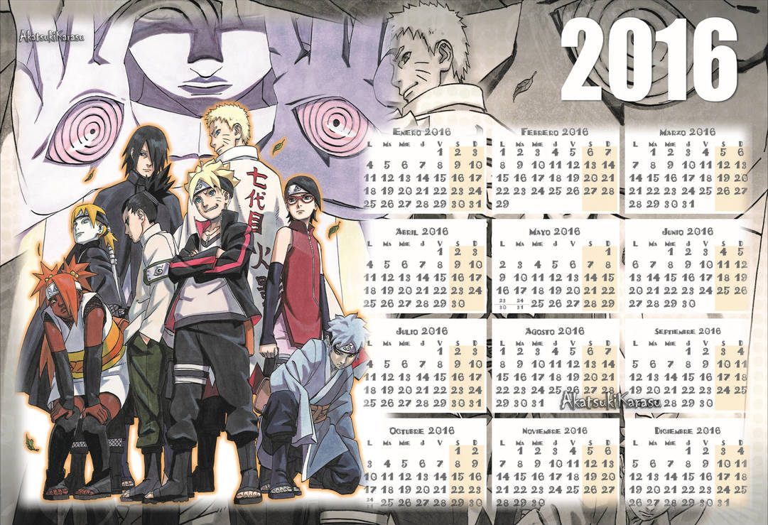 Calendario tipo Anime de Ao nuevo 5 by DeckardReznov on DeviantArt