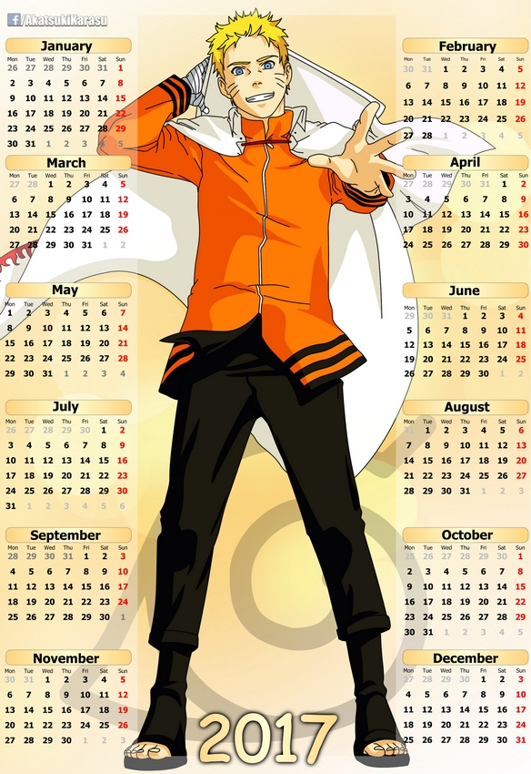 2017 Anime Calendar Naruto 09 (Eng-Spa) by AkatsukiKarasu on DeviantArt