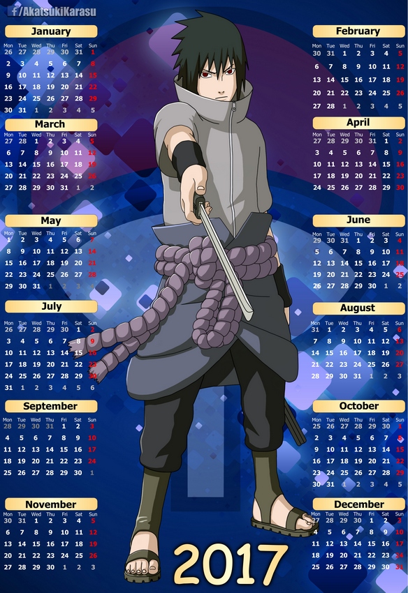 2017 Anime Calendar Naruto 09 (Eng-Spa) by AkatsukiKarasu on DeviantArt