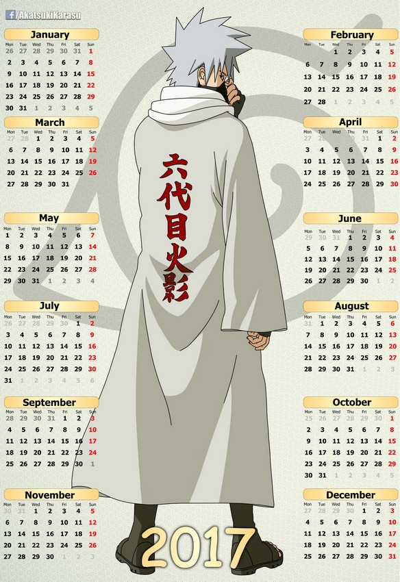 2017 Anime Calendar Naruto 04 (Eng-Spa) by AkatsukiKarasu on DeviantArt