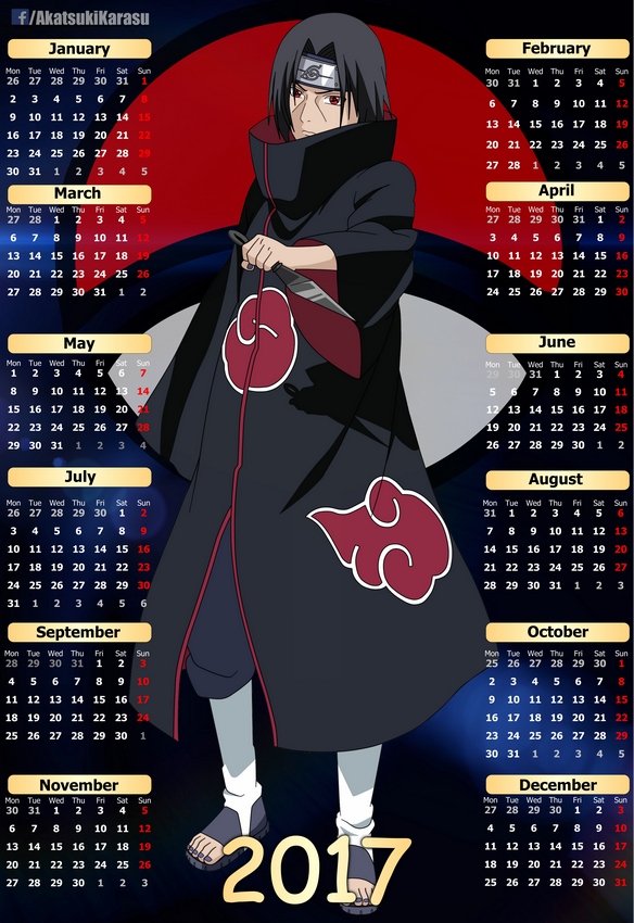 2017 Anime Calendar Naruto 09 (Eng-Spa) by AkatsukiKarasu on DeviantArt