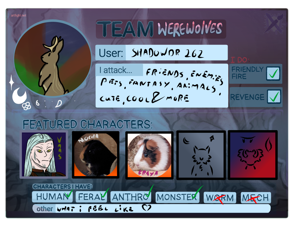 artfight profile sheet 2023 by Shadowdr262 on DeviantArt artfight profile sheet 2023 by Shadowdr262 on DeviantArt