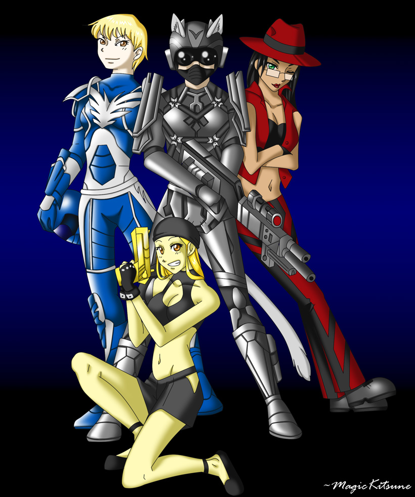 -Commission- Four Sisters by MagicKitsune