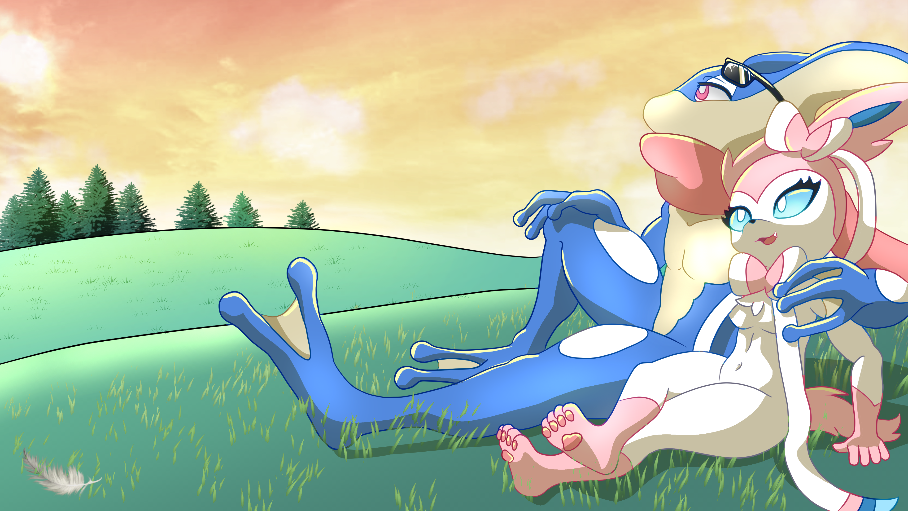 Dude and sassy (art trade)
