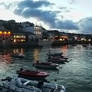 St Ives Harbour at Dusk .