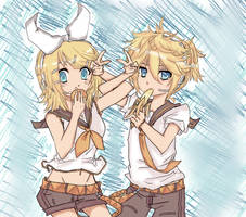 Rin and Len Kagamine (Lineart)