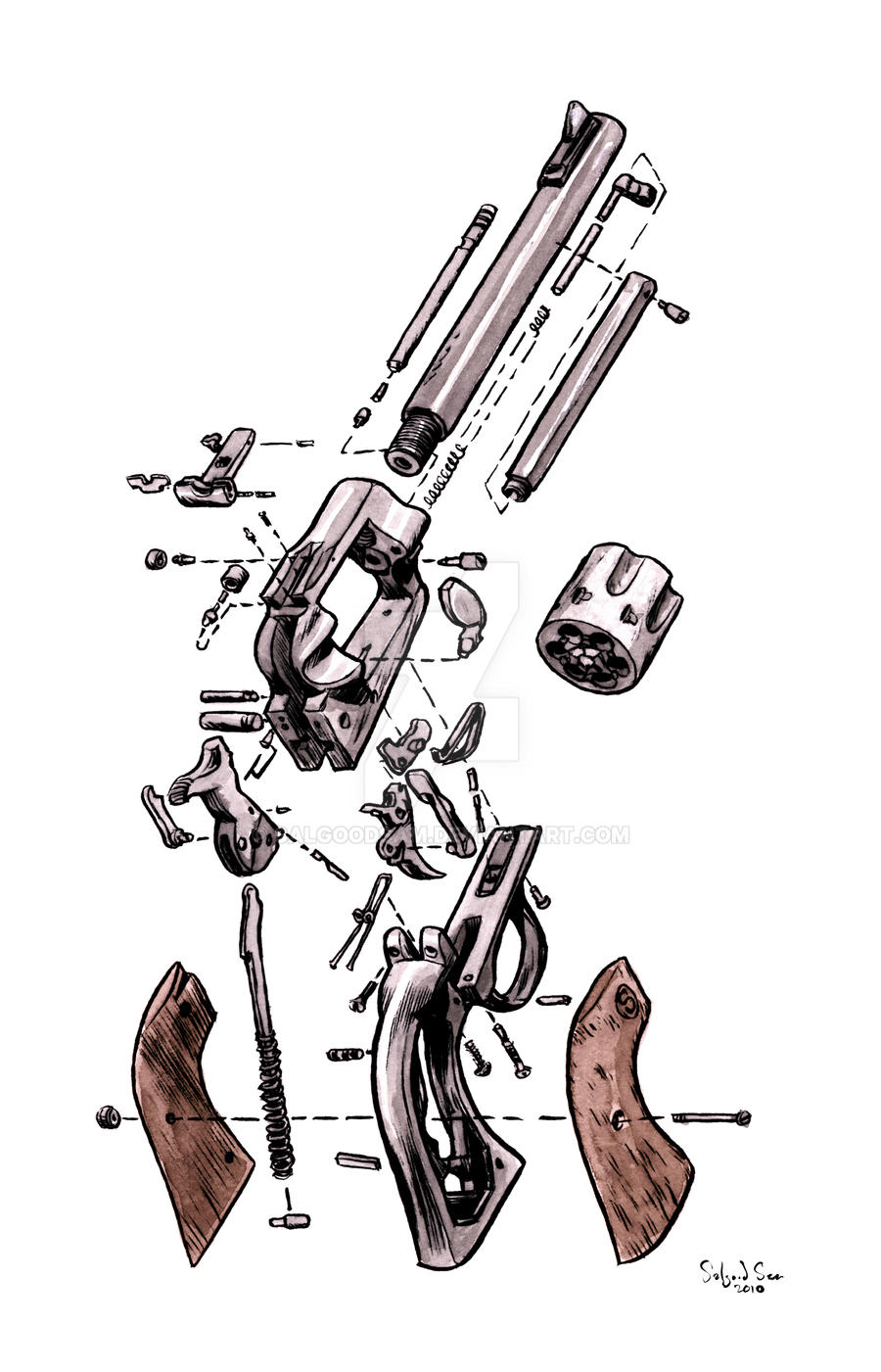 Gun Explosion Drawing Exploded Gun by SalgoodSam on DeviantArt